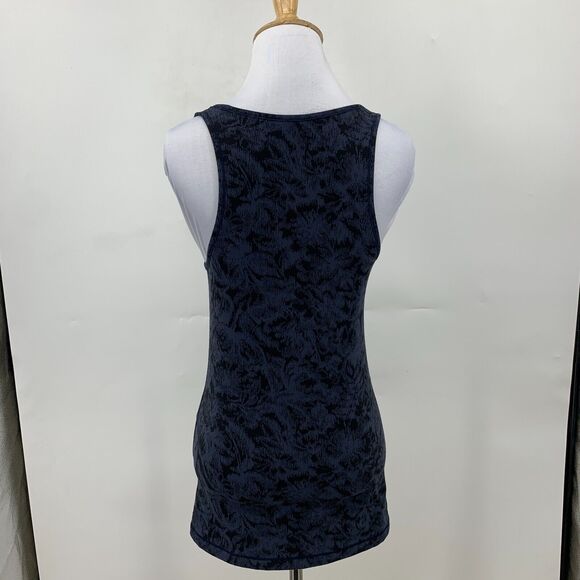Athleta Textured Tank Top Womens S Small Navy Blue Scoop Neck Sleeveless Stretch - Picture 6 of 11